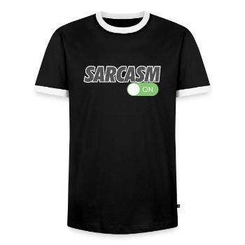 SARCASME SUR - T-shirt contrasté Homme - noir/blanc - Devant - AI Model Female 172 light (172cm) & AI Model Male 178 light (178cm)