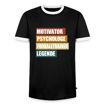 Lustiger Fußballtrainer Spruch für Fußball Coaches - Männer Kontrast-T-Shirt - Schwarz/Weiß - Vorne - AI Model Female 172 light (172cm) & AI Model Male 178 light (178cm)