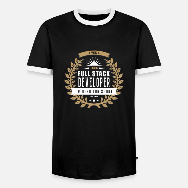 Full Stack Developer hell - Männer Kontrast-T-Shirt - Schwarz/Weiß