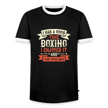 I had a good time boxing I enjoyed it - T-shirt contrasté Homme - noir/blanc - Devant - AI Model Female 172 light (172cm) & AI Model Male 178 light (178cm)