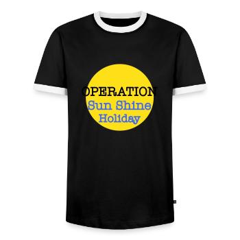 Operation Sun Shine 2 - Men's Ringer Shirt - black/white - Front - AI Model Female 172 light (172cm) & AI Model Male 178 light (178cm)