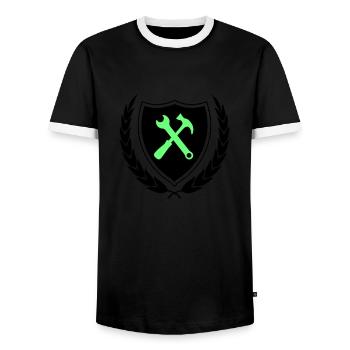 handwerker wappen - Männer Kontrast-T-Shirt - Schwarz/Weiß - Vorne - AI Model Female 172 light (172cm) & AI Model Male 178 light (178cm)