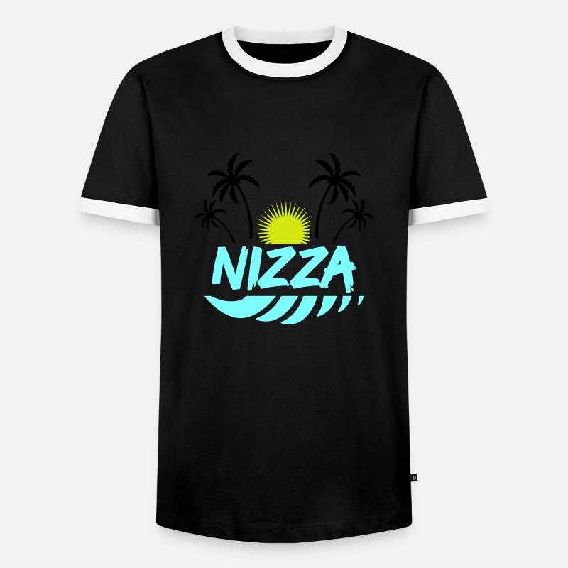 nizza - Männer Kontrast-T-Shirt - Schwarz/Weiß