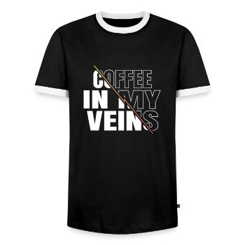 funny coffee lover jokes cool present coffeebean - Männer Kontrast-T-Shirt - Schwarz/Weiß - Vorne - AI Model Female 172 light (172cm) & AI Model Male 178 light (178cm)