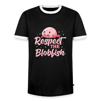 respecter le blobfish Design pour un amoureux du blobfish - T-shirt contrasté Homme - noir/blanc - Devant - AI Model Female 172 light (172cm) & AI Model Male 178 light (178cm)