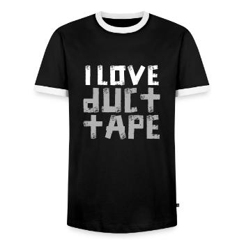 Duct Tape Duct Tape Artisan Masking Tape - Men's Ringer Shirt - black/white - Front - AI Model Female 172 light (172cm) & AI Model Male 178 light (178cm)