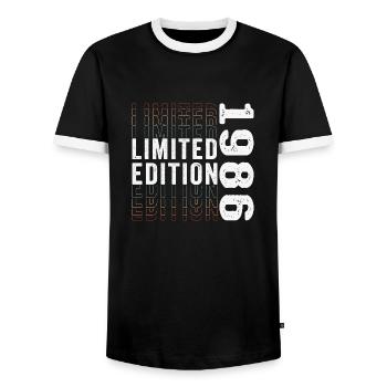 Limitierte Auflage 1986 - Toller 37. Geburtstag - Männer Kontrast-T-Shirt - Schwarz/Weiß - Vorne - AI Model Female 172 light (172cm) & AI Model Male 178 light (178cm)