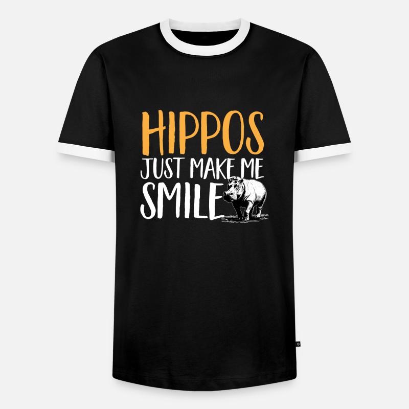 Flusspferd Nilpferd - Männer Kontrast-T-Shirt - Schwarz/Weiß