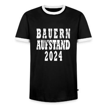 Landwirte - Bauernaufstand 2024 - Männer Kontrast-T-Shirt - Schwarz/Weiß - Vorne - AI Model Female 172 light (172cm) & AI Model Male 178 light (178cm)