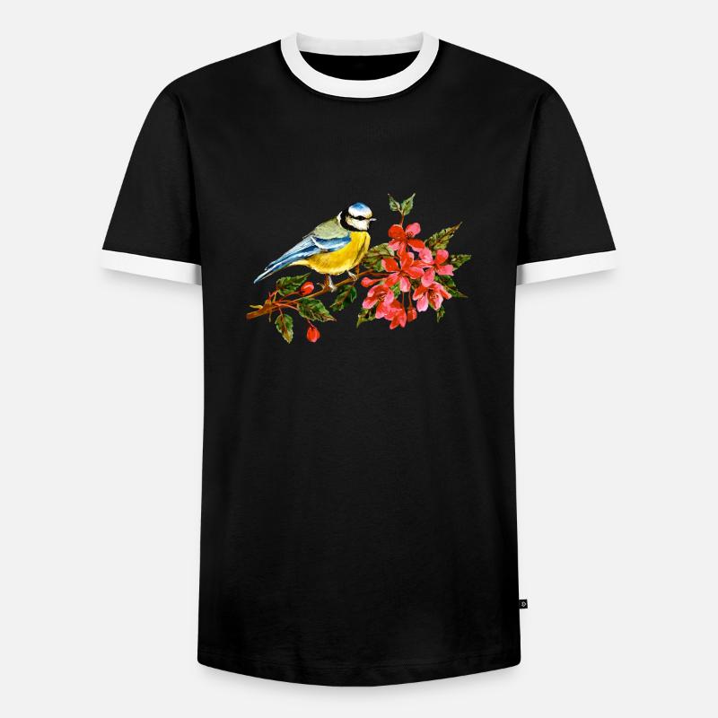 Bunter Vogel - Männer Kontrast-T-Shirt - Schwarz/Weiß
