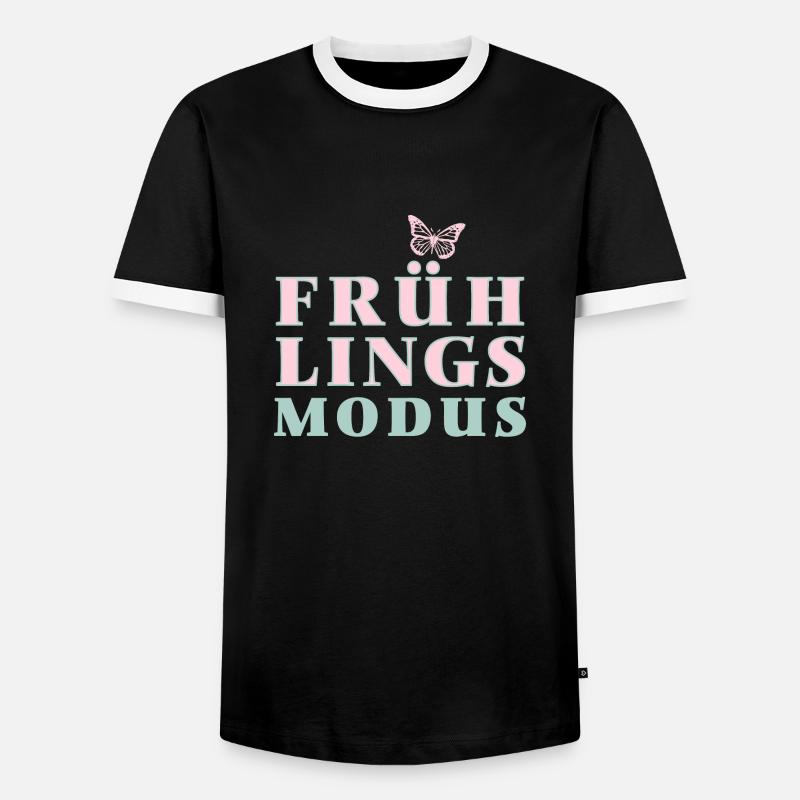 Spring Mode - Spring is here! - Men's Ringer Shirt - black/white