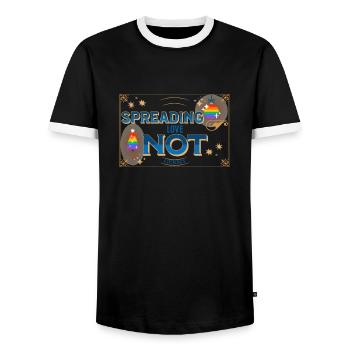 Amour Inclusivité Égalité Orgueil Arc-en-ciel Paix - T-shirt contrasté Homme - noir/blanc - Devant - AI Model Female 172 light (172cm) & AI Model Male 178 light (178cm)