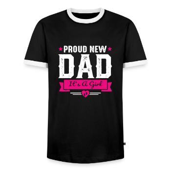 Funny Proud New Dad Father's Day It's A Girl - Männer Kontrast-T-Shirt - Schwarz/Weiß - Vorne - AI Model Female 172 light (172cm) & AI Model Male 178 light (178cm)