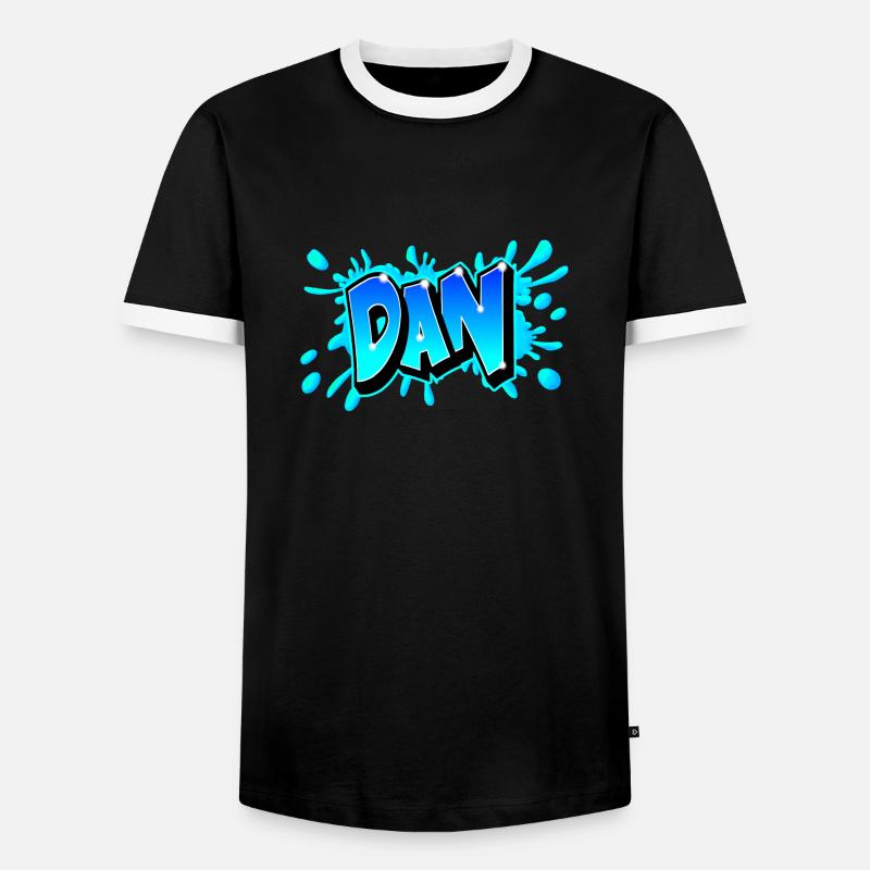 BLUE DAN GRAFFITI - Men's Ringer Shirt - black/white