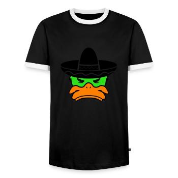 mexico duck 02 - Männer Kontrast-T-Shirt - Schwarz/Weiß - Vorne - AI Model Female 172 light (172cm) & AI Model Male 178 light (178cm)