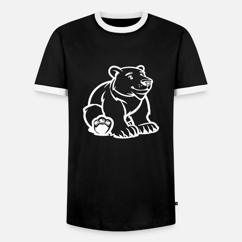 eisbär comic bär - Männer Kontrast-T-Shirt - Schwarz/Weiß