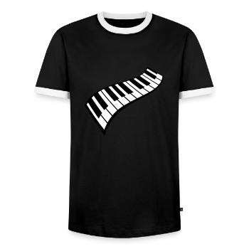 Piano Keys Instrument Playing Classical Music - Men's Ringer Shirt - black/white - Front - AI Model Female 172 light (172cm) & AI Model Male 178 light (178cm)