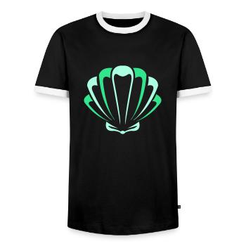 muschel - Männer Kontrast-T-Shirt - Schwarz/Weiß - Vorne - AI Model Female 172 light (172cm) & AI Model Male 178 light (178cm)