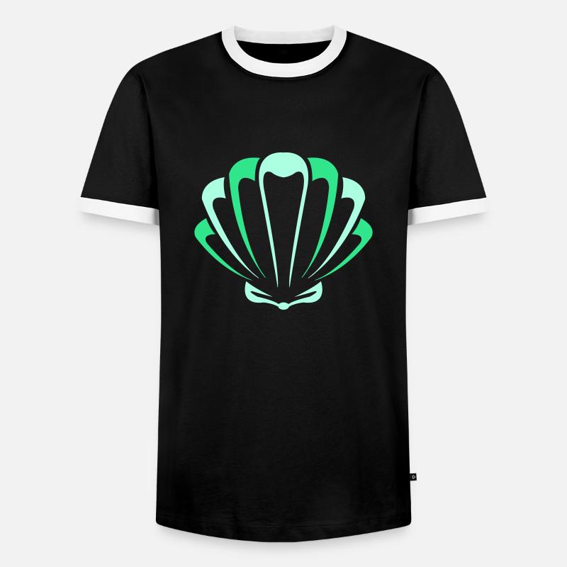 muschel - Männer Kontrast-T-Shirt - Schwarz/Weiß
