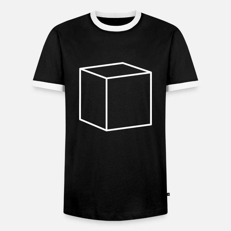White cube - Men's Ringer Shirt - black/white