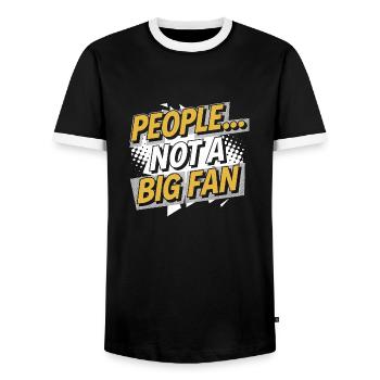 Better to keep to yourself - Men's Ringer Shirt - black/white - Front - AI Model Female 172 light (172cm) & AI Model Male 178 light (178cm)
