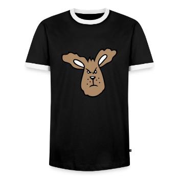 Hase wütend Böse Frech aggressiv hassen Frust Wut - Männer Kontrast-T-Shirt - Schwarz/Weiß - Vorne - AI Model Female 172 light (172cm) & AI Model Male 178 light (178cm)