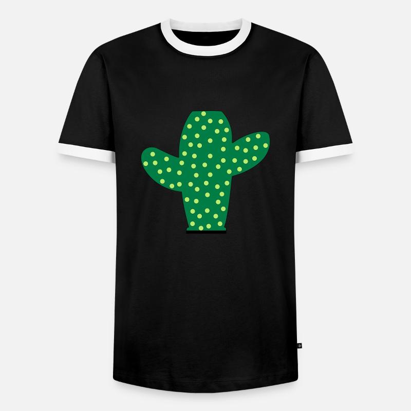 Stacheliger Kaktus - Männer Kontrast-T-Shirt - Schwarz/Weiß