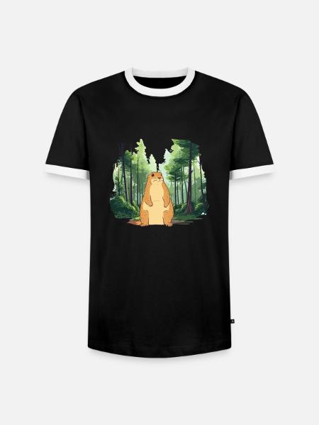 Strong groundhog nature landscape - Men's Ringer Shirt - black/white