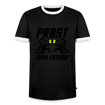 Prost Mein Freund Bier - Männer Kontrast-T-Shirt - Schwarz/Weiß - Vorne - AI Model Female 172 light (172cm) & AI Model Male 178 light (178cm)
