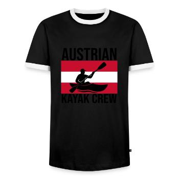 Chemise autrichienne Kayak Crew Kajak - T-shirt contrasté Homme - noir/blanc - Devant - AI Model Female 172 light (172cm) & AI Model Male 178 light (178cm)