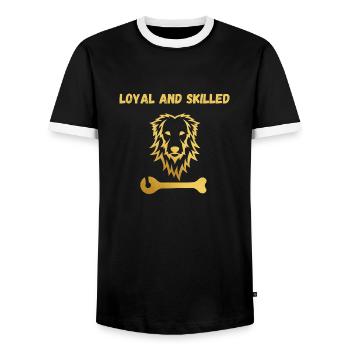 Loyauté Leo - T-shirt contrasté Homme - noir/blanc - Devant - AI Model Female 172 light (172cm) & AI Model Male 178 light (178cm)