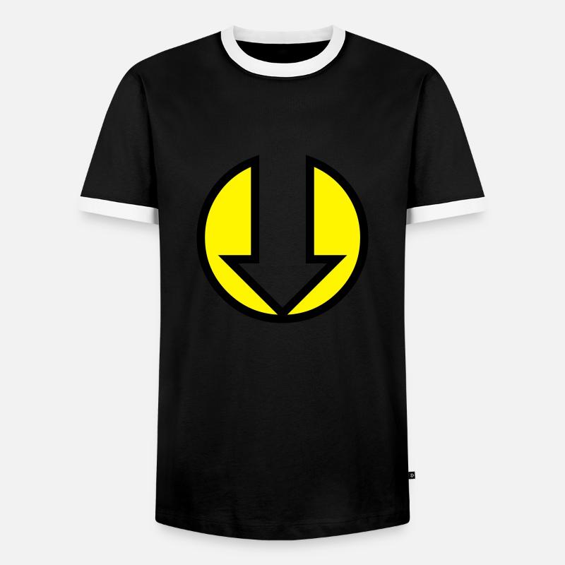 Down Arrow - Men's Ringer Shirt - black/white