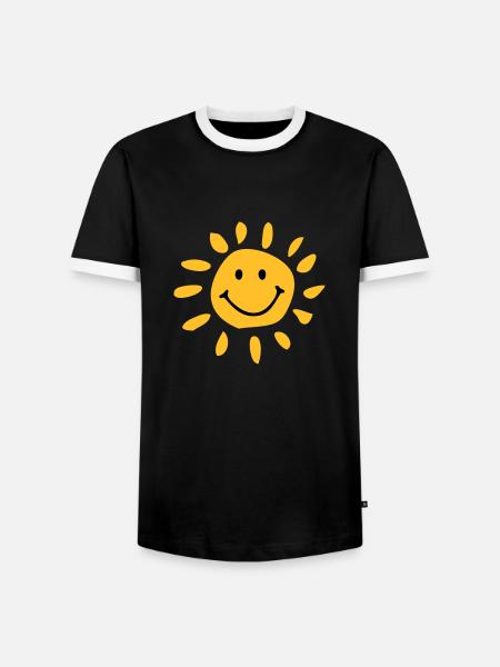 sun - Men's Ringer Shirt - black/white