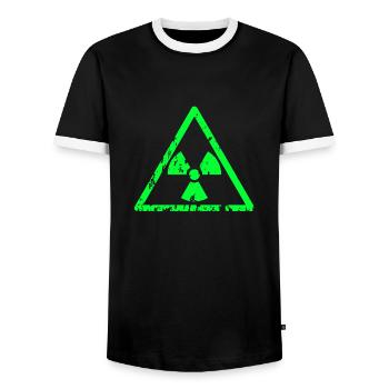 radioactive toxic green - Männer Kontrast-T-Shirt - Schwarz/Weiß - Vorne - AI Model Female 172 light (172cm) & AI Model Male 178 light (178cm)