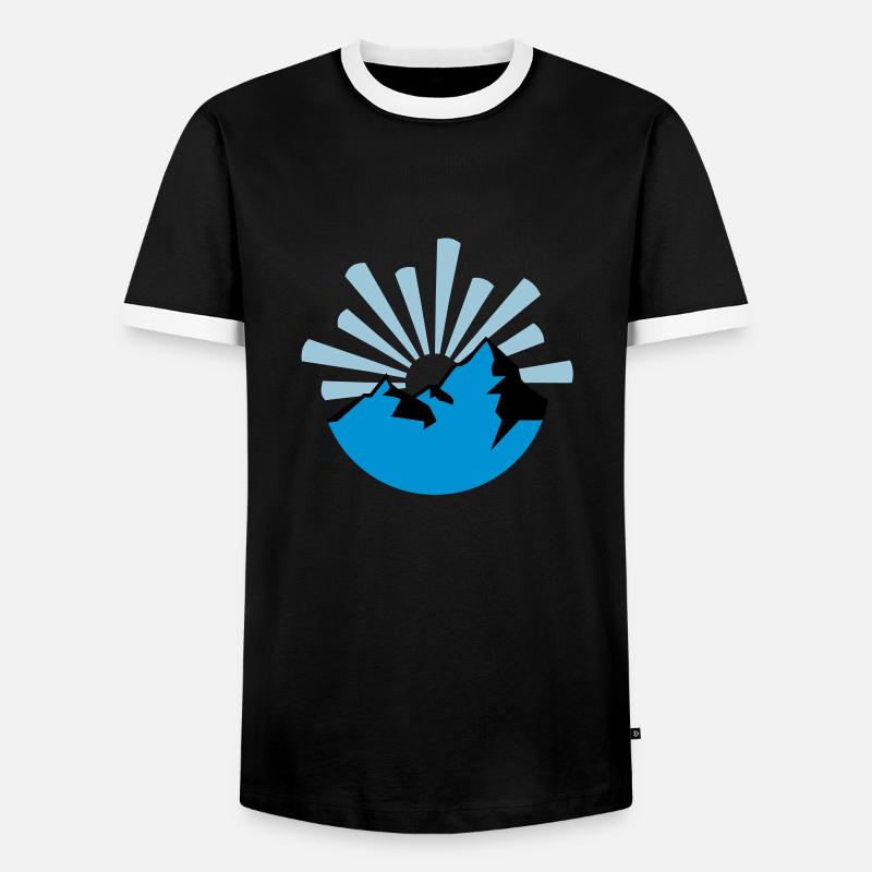 Berge - Männer Kontrast-T-Shirt - Schwarz/Weiß