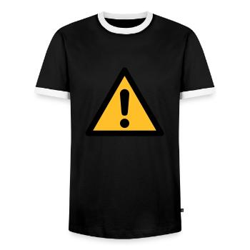 Hazard Symbol - General Danger (2-color) - Men's Ringer Shirt - black/white - Front - AI Model Female 172 light (172cm) & AI Model Male 178 light (178cm)