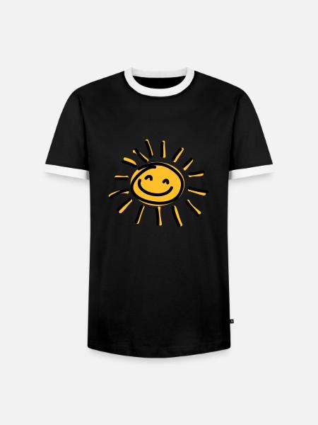 Sonne - Männer Kontrast-T-Shirt - Schwarz/Weiß