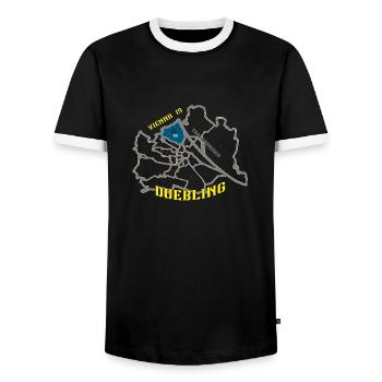 Döbling Wien 19 - Männer Kontrast-T-Shirt - Schwarz/Weiß - Vorne - AI Model Female 172 light (172cm) & AI Model Male 178 light (178cm)