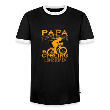 Papa The Man The Myth The Cycling Legend Cool - T-shirt contrasté Homme - noir/blanc - Devant - AI Model Female 172 light (172cm) & AI Model Male 178 light (178cm)