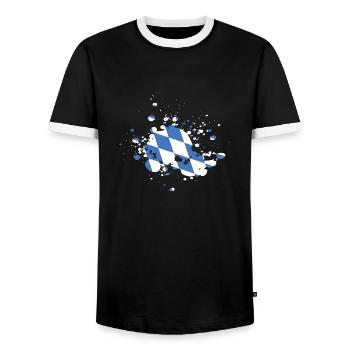 Drapeau de la Bavière - T-shirt contrasté Homme - noir/blanc - Devant - AI Model Female 172 light (172cm) & AI Model Male 178 light (178cm)