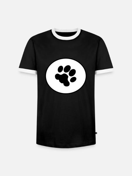 Paw Print - Men's Ringer Shirt - black/white
