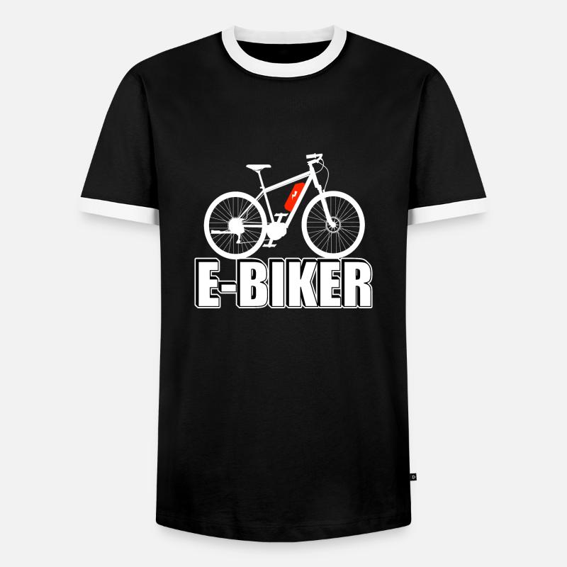 E Biker - Männer Kontrast-T-Shirt - Schwarz/Weiß