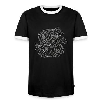 yin yang noir sage k avec combo yoga - T-shirt contrasté Homme - noir/blanc - Devant - AI Model Female 172 light (172cm) & AI Model Male 178 light (178cm)