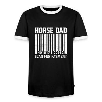 Horse Dad Scan For Payment Horse Racing Gambling J - Men's Ringer Shirt - black/white - Front - AI Model Female 172 light (172cm) & AI Model Male 178 light (178cm)