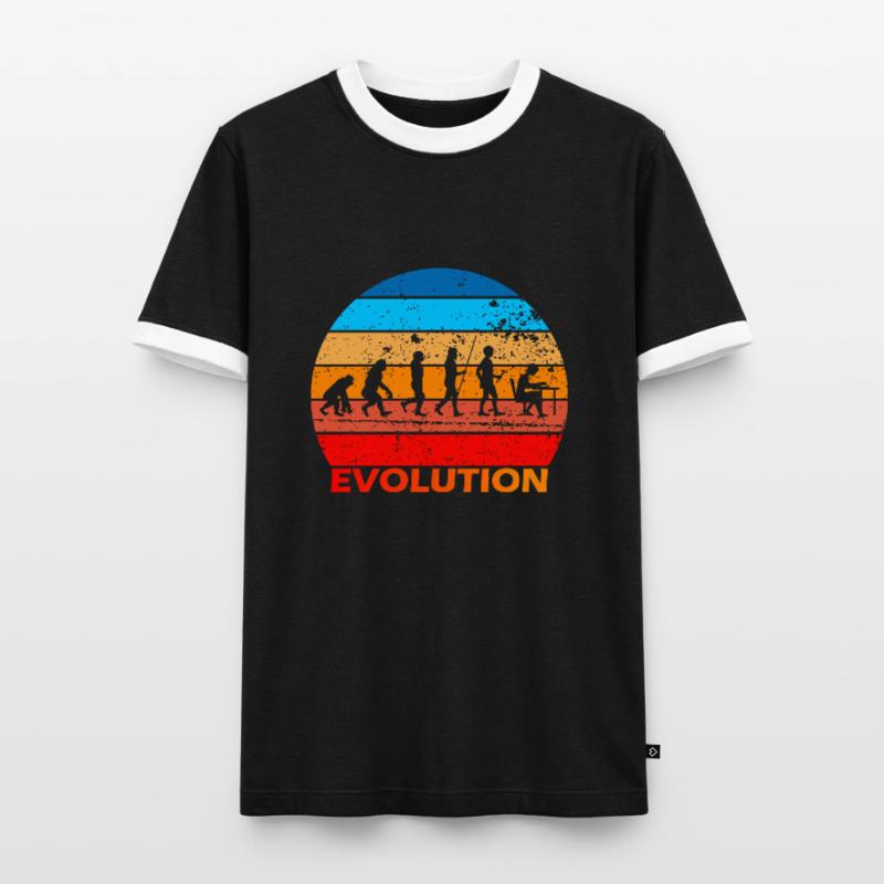 Evolution von IT EDV Informatik Computer Nerds Männer Kontrast-T-Shirt
