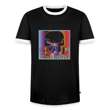 VIRAGE DU SUD - T-shirt contrasté Homme - noir/blanc - Devant - AI Model Female 172 light (172cm) & AI Model Male 178 light (178cm)