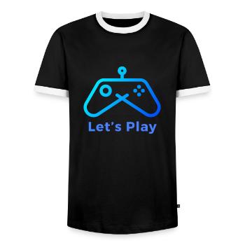 Let's Play Logo - T-shirt contrasté Homme - noir/blanc - Devant - AI Model Female 172 light (172cm) & AI Model Male 178 light (178cm)