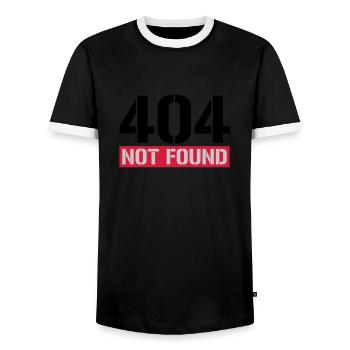 404 not found message - Men's Ringer Shirt - black/white - Front - AI Model Female 172 light (172cm) & AI Model Male 178 light (178cm)