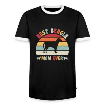 Meilleure maman Beagle jamais amateurs de chiens vintage rétro - T-shirt contrasté Homme - noir/blanc - Devant - AI Model Female 172 light (172cm) & AI Model Male 178 light (178cm)