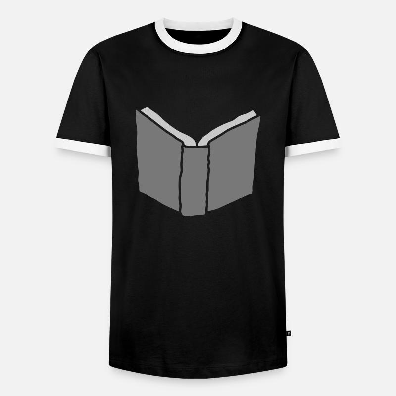 Read Novel Book Comic - Men's Ringer Shirt - black/white